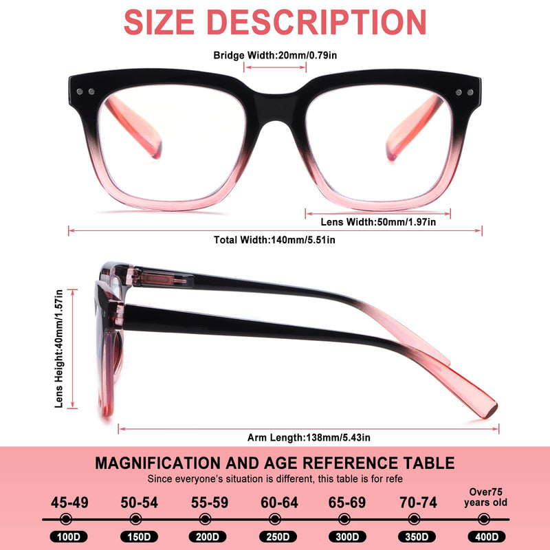 Progressive Multifocus Reading Glasses for Women Men Blue Light Blocking Spring Hinge Square Computer Readers 4 Pack Mixed B 1.75 Diopters