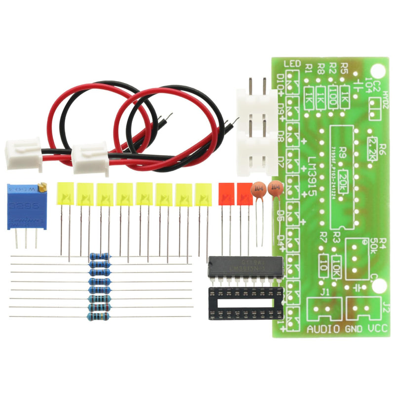 2Pcs 10 Audio Level Indicator LM3915 DIY Kit Electronic Audio Indicator Suite