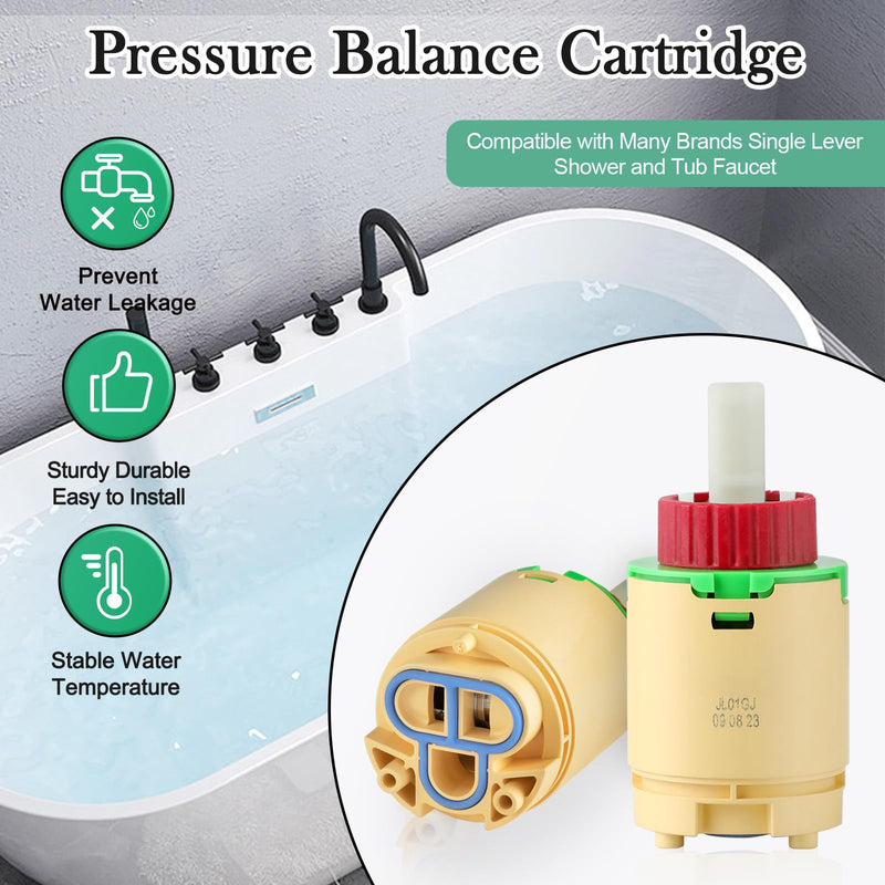 HJ-40 JL01GJ Faucet Cartridge Replacement, 40mm Shower Cartridge Replacement, Compatible with Replaces Cartridge on Many Brands Shower and Tub Cartridge