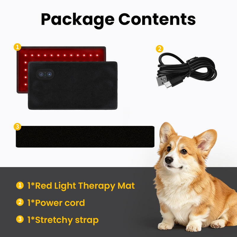 Red Light Therapy for Dogs: Wearable Red Light Belt for Dogs Back Hip Waist 12.8×6.8in 660/850nm 80 Led Pad Infrared Device for Pets Pain Relief 1 Pack