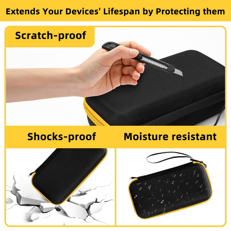 Case for Fluke 62 Max/ 62 Max+/ 64 Max/ 59 Max+ Infrared Thermometer, Hard EVA Protective Carrying Bag with Mesh Pocket, BLACKYELLOW (CASE ONLY)