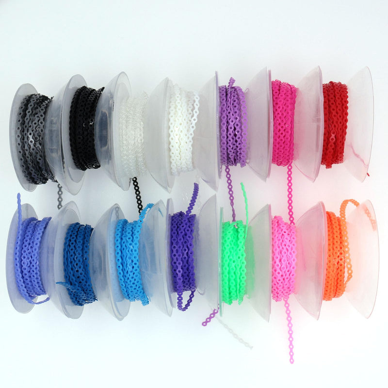 1 Roll/15Ft Orthodontic Dental Elastic Power Chains Dental Elastic Ultra Power Rubber Chain Long Short Closed (Violet, Short) Violet