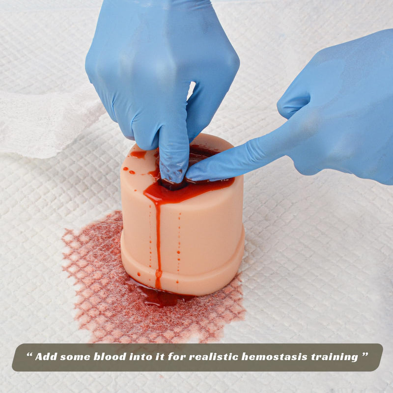 2-in-1 Bleed Control Trainer, Bullet & Laceration Wound Packing Trainer for Hemostasis, Wound Packing Simulator for Medical Education