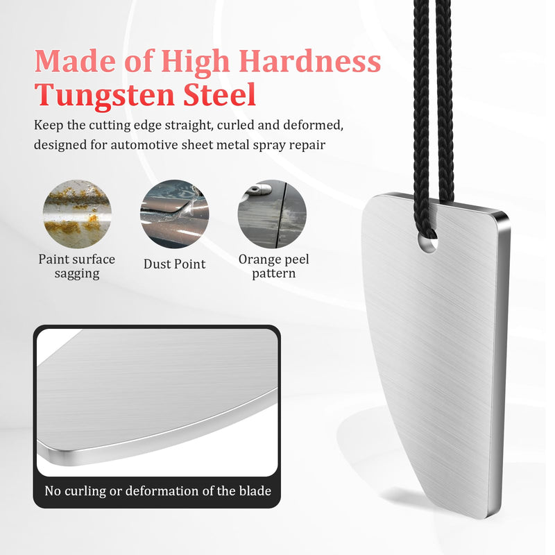 Carbide Tungsten Denibbing Tool, Automobile Spray Paint Point Repair Scraper, Paint Denibbing Tool for Removing Dust, Paint Imperfections or Stains