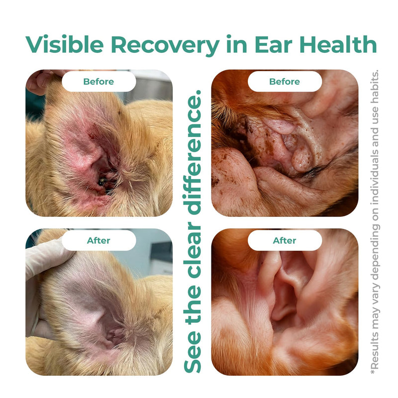 Ear Drops for Pets - Cleans and Removes Wax Build-Up and Irritants for Dogs and Cats - Relieves Itching and Redness with Pure Hypochlorous - 3,38 oz