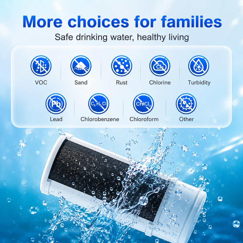 Vortopt T10 Faucet Water Filter, 360° Rotary Sink Purifier, Silvery