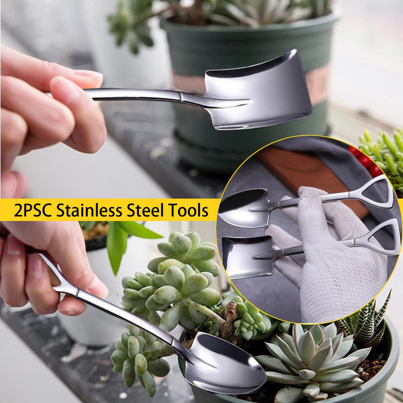 12 Pcs Succulent Tools Set Mini Transplanting Garden Tools Kit for Indoor Gardening Flower Pot Cactus Care 12 PCS Tools