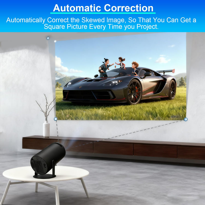 Smart Projector, Mini Projector 4K with WiFi and Bluetooth, Portable Projector with WiFi 6 & 5G, 180° Rotation, Auto Keystone, 35"-130" Display, Home Theater Video Projector