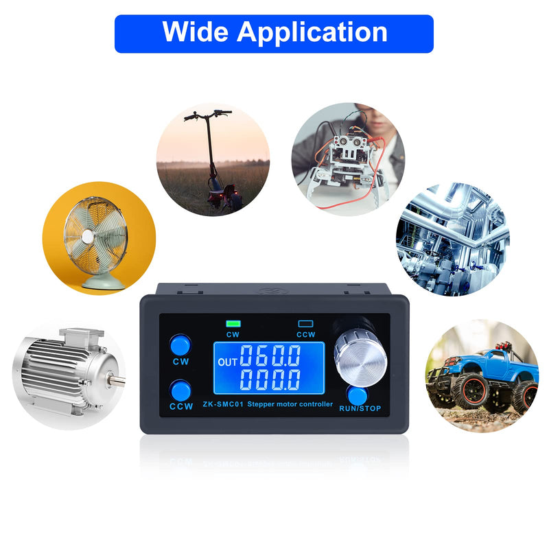 DC 5-30V CNC Stepper Motor Controller,PEMENOL 1/128 Micro-Step Resolution Forward Reverse Delay Time Angle Speed Adjustable Stepper Motor Control Module with HD Display Suit for Nema17/23 Motor