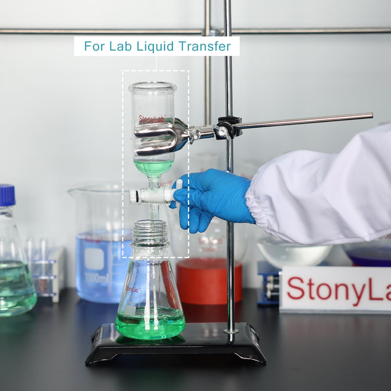stonylab Dropping Funnel, Borosilicate Glass Burette Funnel with PTFE Stopcock for Laboratory and Home Use, 500 ml