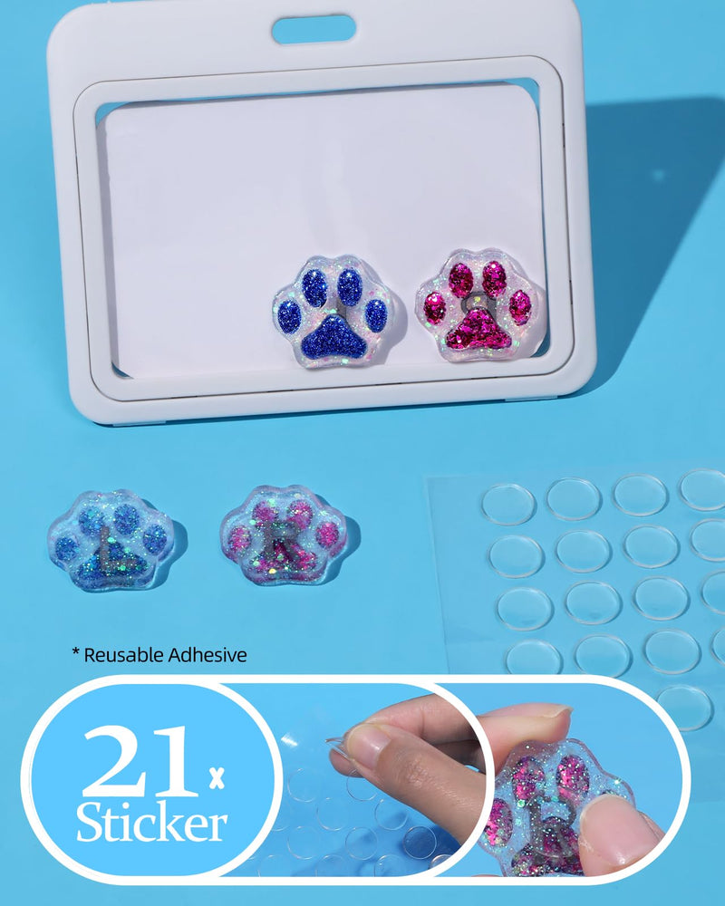 Plifal Xray Markers with Lead Initials Paw - X-ray Markers Glitter Deep Rose & Blue Resin Radiology with Letter Include Reusable Adhesive Tape to Nurse Radiologist Badge Reel Buddy, Easy to Identify Pink Blue