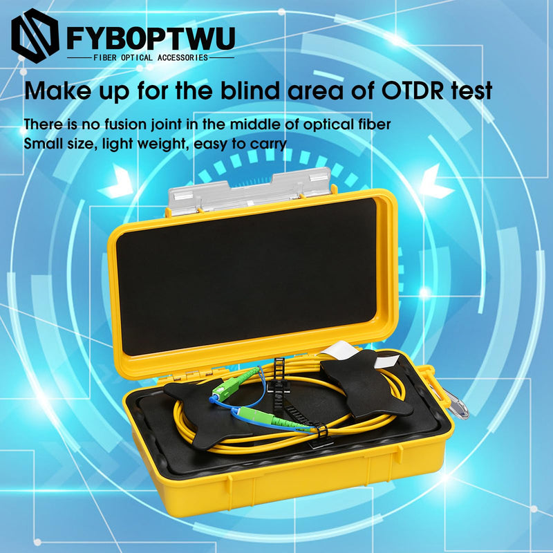 OTDR Launch Cable Box SC/APC-SC/APC Singlemode SM（9/125） Extension Cord OTDR Dead Zone Eliminator Fiber Optic Tester (500M) SC APC - SC APC 500m
