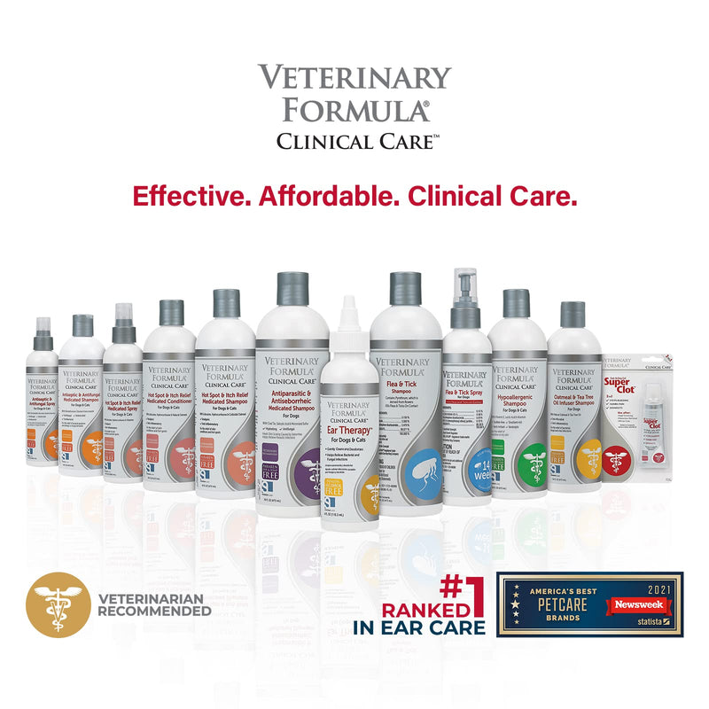 Veterinary Formula Clinical Care Ear Therapy, 4 oz. – Medicated Ear Drops to Help Relieve Bacterial and Fungal Infections in Dogs and Cats – Cleans and Deodorizes 4 ounces - PawsPlanet Australia