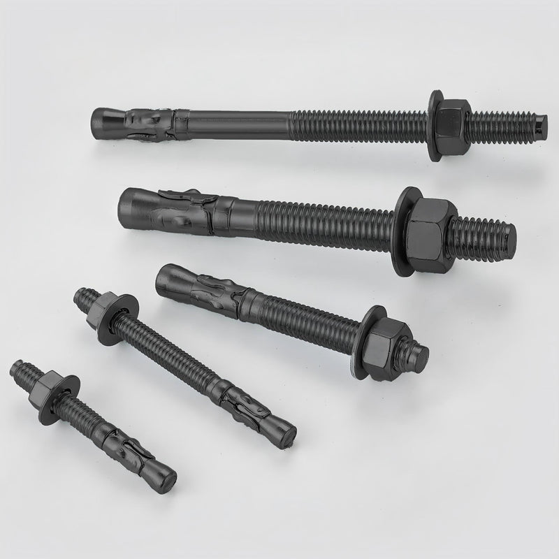 10Pcs 1/4x3 Inch Standard Fasteners for Heavy-Duty Black Wedge Anchors for Cement and Concrete 1/4*3" 10