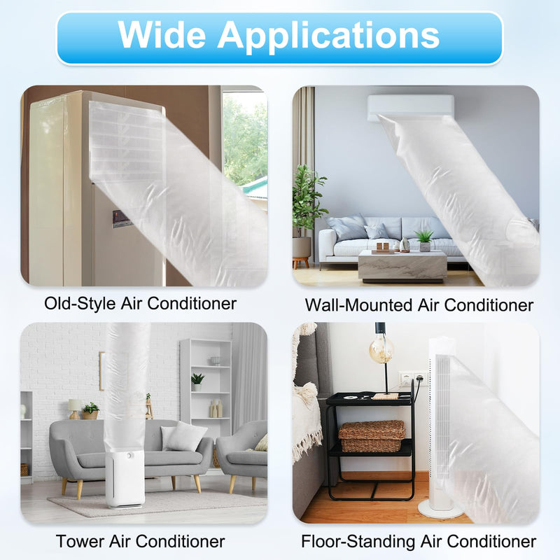 2Pcs Air Conditioner Blowing Bag with Tape 10M/33FT Extended