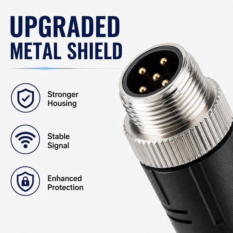 Metal Shield NMEA 2000 Marine Network Cable – Heavy Duty IP67 Waterproof N2K Backbone, Drop or Extension Cable Compatible with Garmin, Lowrance, Simrad, B&G & Navico Networks (3.3ft（1m）) 3.3ft（1m）