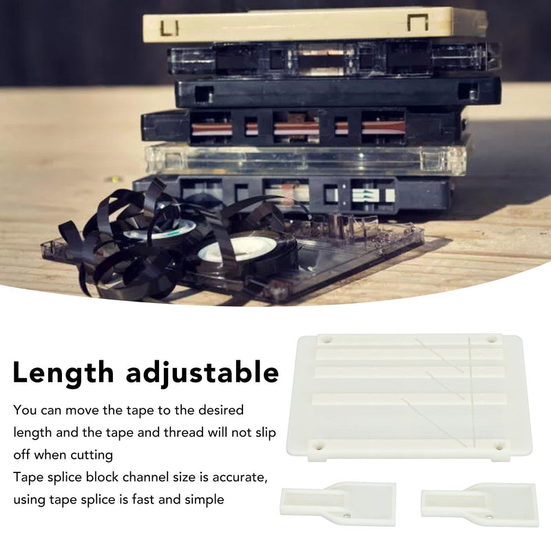 1/4 10 Inch Tape Splicing Set, Open Reel Tape Splicing Block for 1 & 1/2 & 1/4 & 1/8, Open Reel Audio Splicing Kit with Splicing Tape and Leader Tape for Revoxsonido