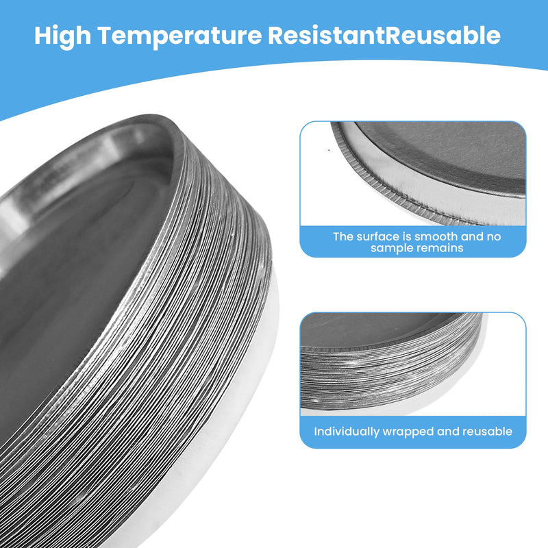 Aluminum Weighing Pans for Moisture Analyzers, 102mm High-Temp Resistant Sample Dishes (80 Pack)