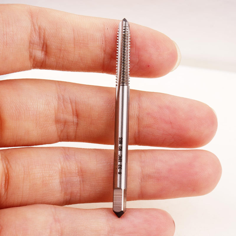 2pcs No 8-32 UNC Thread Tap Right Hand, HSS 8 x 32 UNC Straight Fluted Machine Tap 8-32 UNC,2pcs