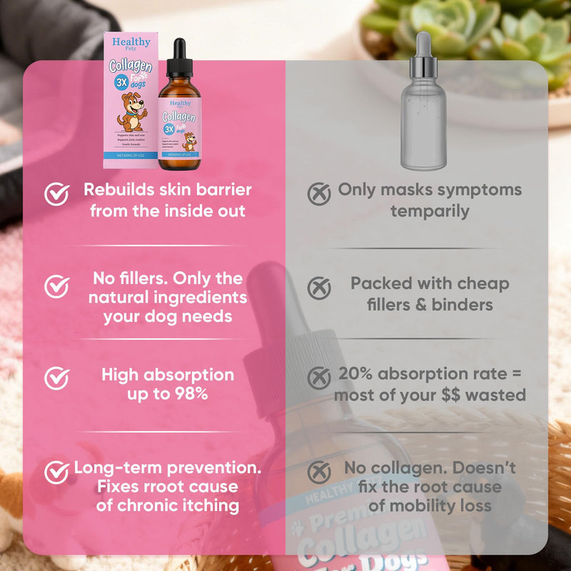 Healthy Petz Premium Liquid Collagen, HealthyPetz Liquid Collagen for Dogs, Supports Joint Relief & Healthy Skin Coat, Gut Health, Premium Collagens Supplement, 2 fl.oz