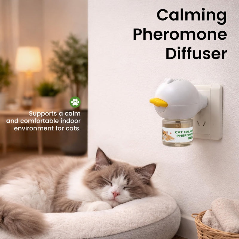 Cat Calming Pheromone Diffuser Kit for Cats, Plug-in Calming Diffuser with 2 Refills, Stress Relief Support for Indoor Cats, Multi-Cat Homes