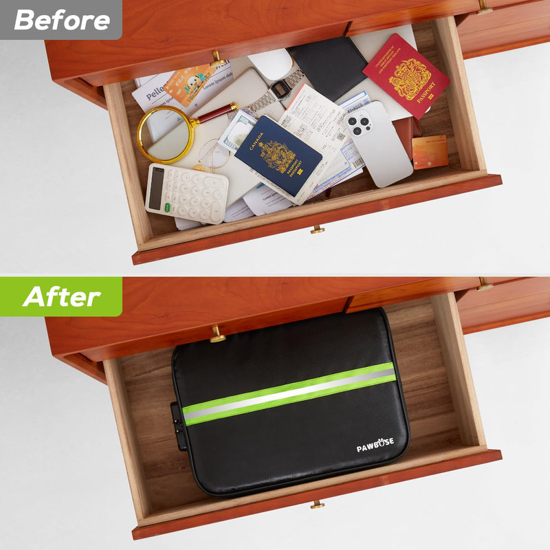 Fireproof Document Bag with Lock, Upgraded Fireproof, Heat Insulated & Waterproof Box for Document,Portable Storage for Home and Travel, Suitable for Document and Laptop XL Soft Fireproof Bag
