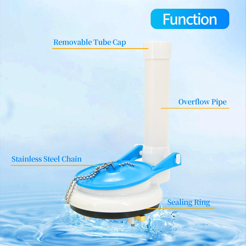 Toilet Flush Valve Assembly for One-Piece Toilets with Flapper and Chain 3-Inch Replacement Parts, Repair Kit, Easy Install. 1 piece