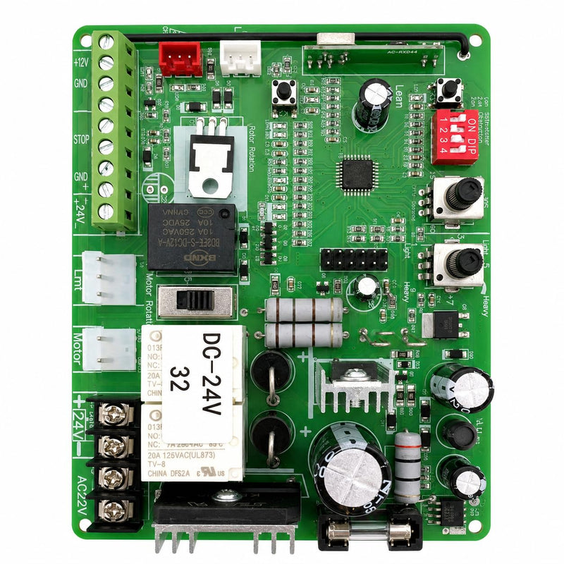 Replacement Control Board ONLY for Blütezeit DC24V Sliding Gate Openers, Version 3 PCB (24-bit/32-bit) Compatible with ME-GO-600 Series Chain & Rack Drive Motors (Confirm Version Before Purchase) V3 PCB for DC Motor