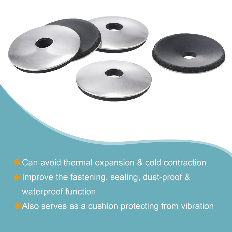 MECCANIXITY Bonded Sealing Washers 25x5.5x2.8mm Stainless Steel EPDM Rubber Backed Screw Gasket, Pack of 50
