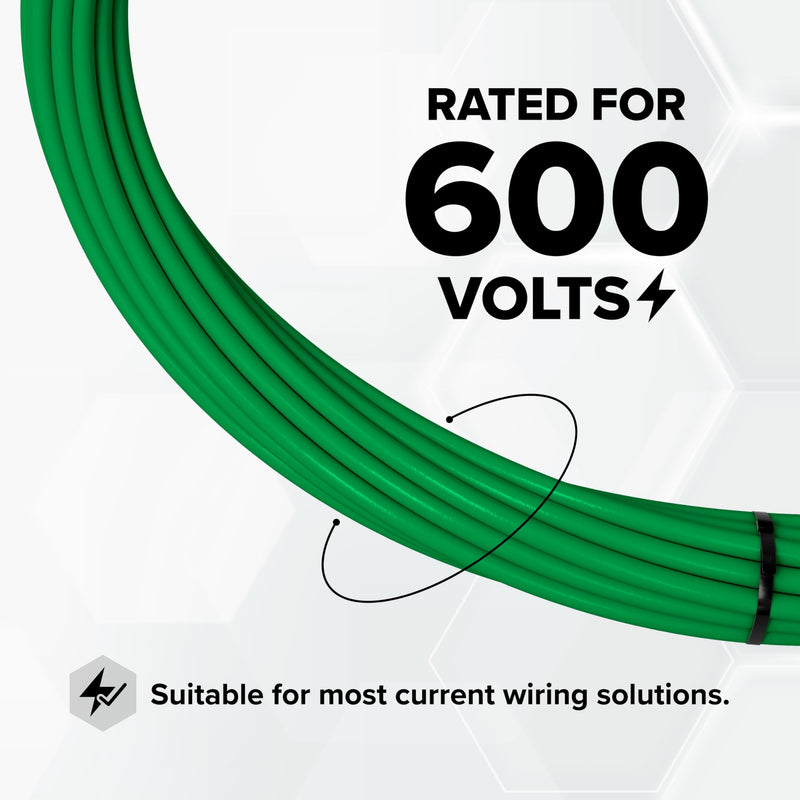 THE CIMPLE CO 10 Foot - 10 AWG Solid Copper Wire - 10 Gauge Green Ground Wire - 10 AWG THHN Wire - 10 FT Insulated Grounding Wire - THHN/THWN Solid Wire - Industrial Wire - 10 Feet (3 Meters), Green 10 Feet (3 Meter)