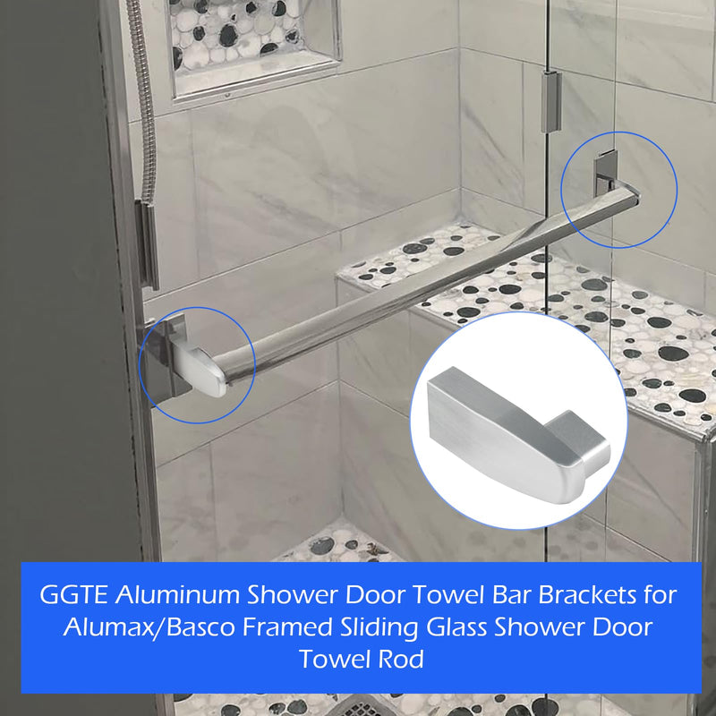 Aluminum Shower Door Towel Bar Brackets for Alumax/Basco Framed Sliding Glass Shower Door Towel Rod, Sliding Doors Replacement Parts