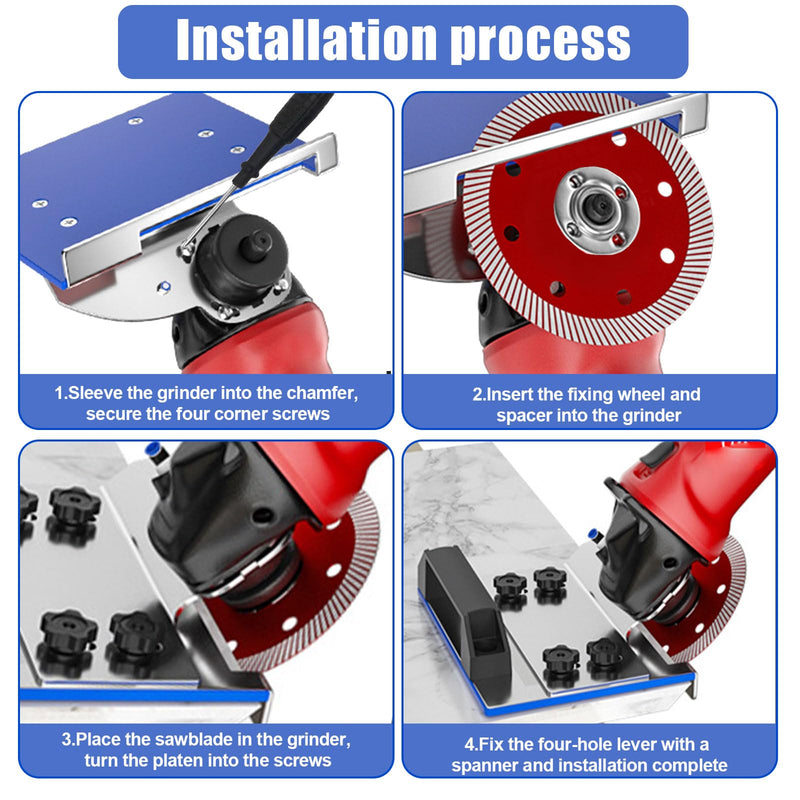 45 Degree Tile Chamfering Tool Angle Grinder Stand, Adjustable Angle Grinder Stand Attachments for Tile 45 Chamfering Cutting Attachments Bracket Set Cutting for 100-Type Fathers Gifts Day