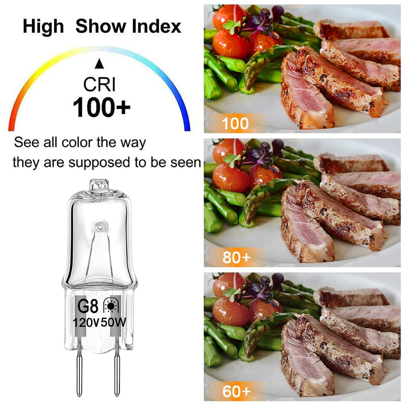 Halogen Light Bulb for GE Microwave Oven, Light Bulb for GE Over The Stove Range Microwave Hood, Night Light/Stove Light Bulb for GE Microwave, Replaces WB08X10057 WB08X10051, 4 Pack 50w