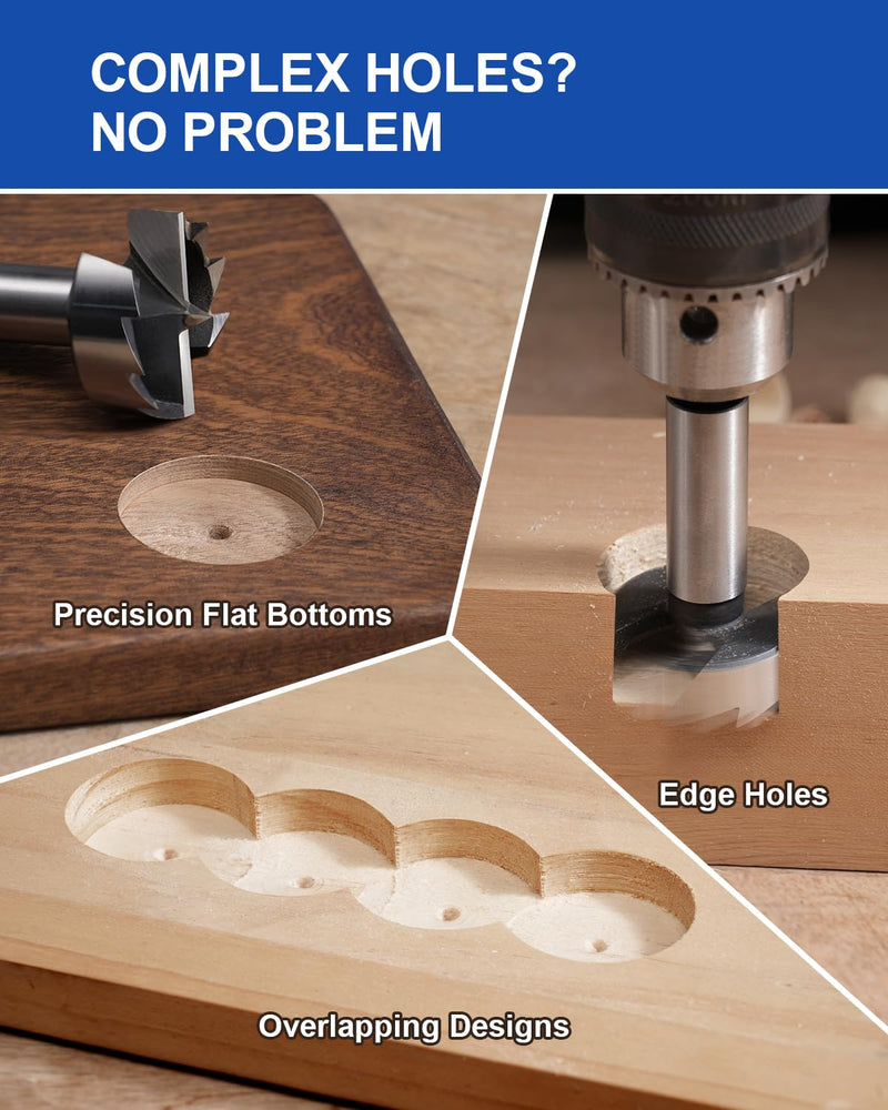 4" Forstner Drill Bit for Woodworking, Forstner Bit with Precision Multi-Tooth Design for Wood, Plywood, Plastic, Flat Bottom and Pocket Holes, Round Shank 4"(102mm) 1