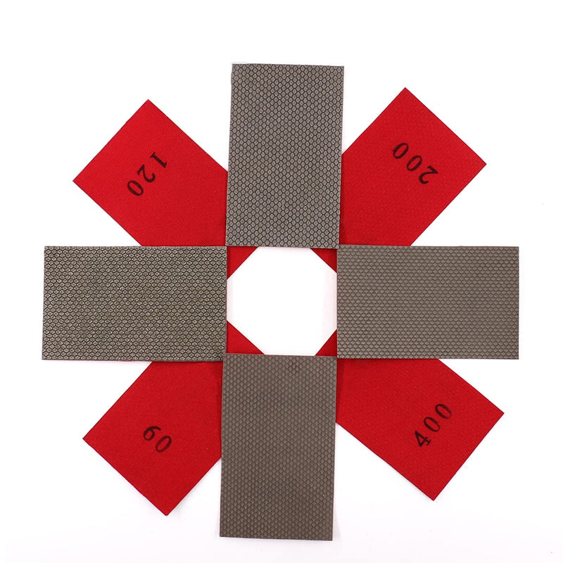 Diamond Sandpaper Electroplated Polishing Sheet Abrasive Sanding Paper Grit 60 120 200 400 Replacement Abrasive mix-4pcs