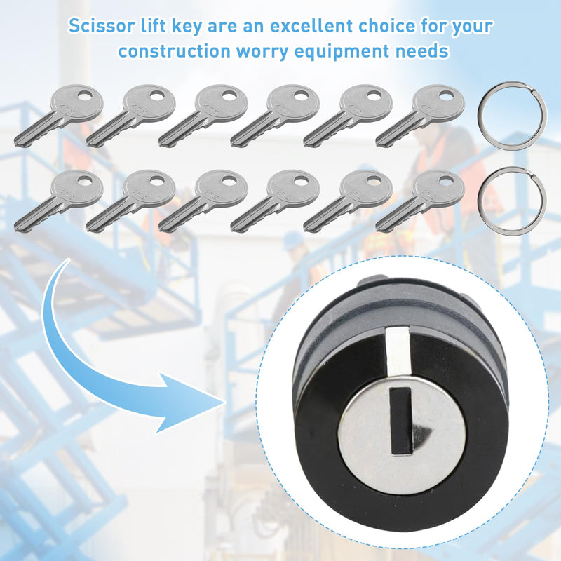 Ignition Keys 455 for Boom Lifts Scissor Lift Gen-ie Skyjack Te-rex, Heavy Equipment Forklift Key 104466 * 14 Pcs