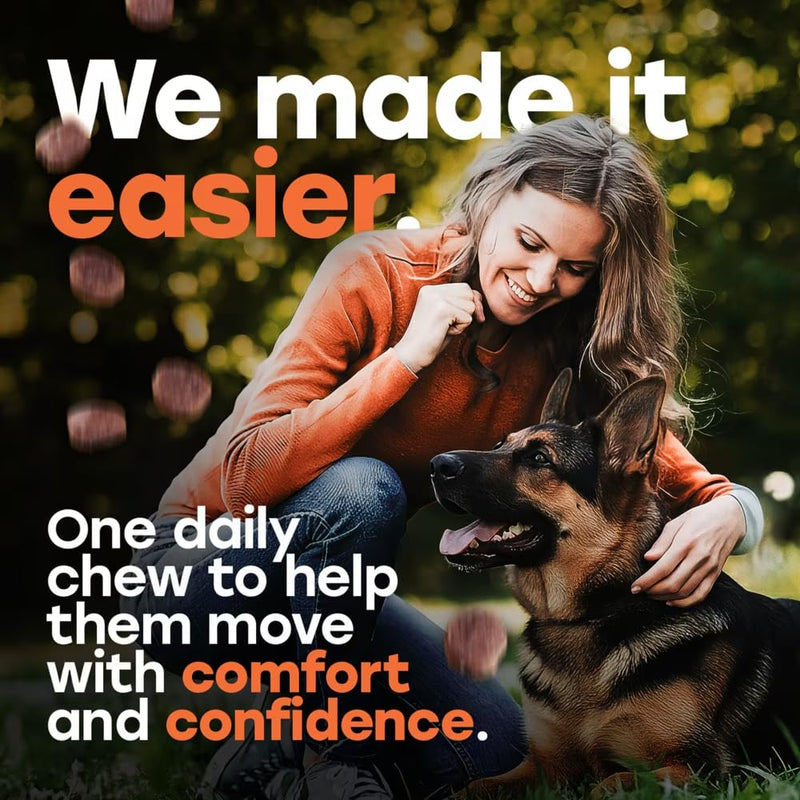 Glucosamine Chondroitin for Dogs – Hip and Joint Supplement with MSM, Hemp & Turmeric – Advanced Mobility Chews for Senior & Large Breed Dogs, Joint Pain Relief, Beef Flavor Hip & Joint Support - Beef 1 Pack