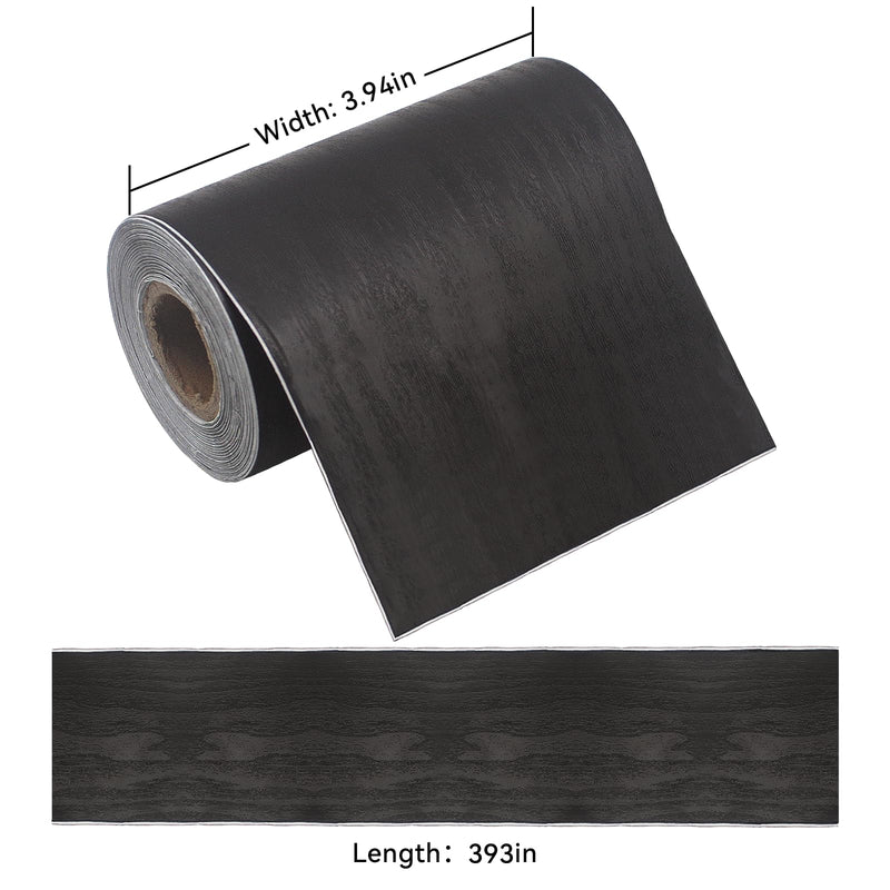 seonta Dark Walnut Wallpaper Border Mirror Frame Removable Waterproof Wood Grain Repair Tape 4 inch X 32.8ft Self Adhesive Grain Repair Patch for Tables, Chairs, Doors, Windows, Floors