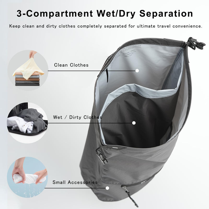 Bee Nesting 10L Waterproof Dry Bag, Wet/Dry Separation Sack with Strap（Orange） Orange