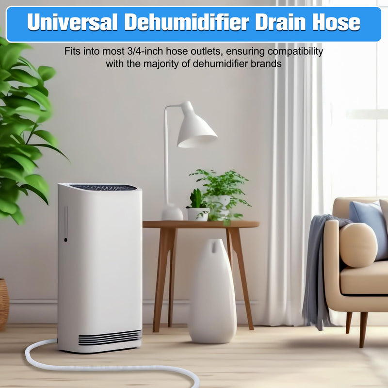 Saillong Patent Pending Dehumidifier Drain Hose, Flexible Universal Drain Hose with Cuttable Rubber Adapter and Connect Clamp, Hose Replacement for Dehumidifiers, Air Conditioners(13 Feet) 13 feet