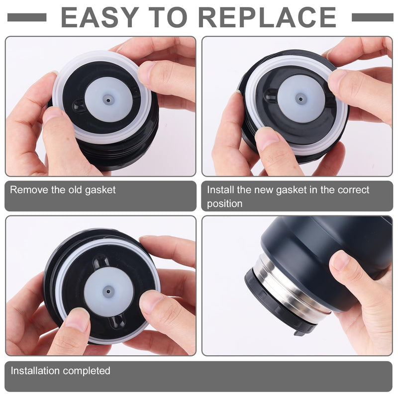 4pcs Replacement Rubber Gaskets Compatible for Thermos Stainless King 16 & 24 Ounce, Silicone Ring Seal Parts O-Ring Parts Compatible for Thermos Stainless King Food Jar BPA Free Accessories