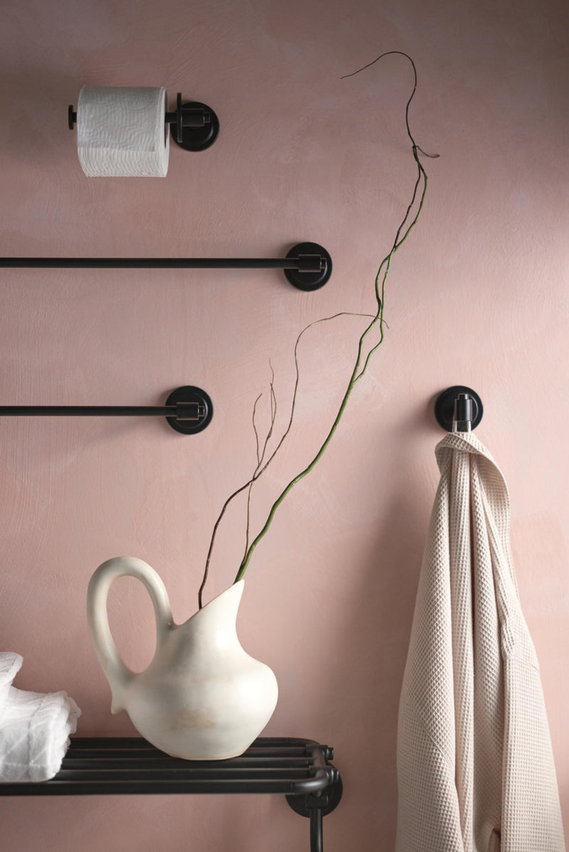 Moen DN0703BL Iso Single Modern Robe Hook, Matte Black