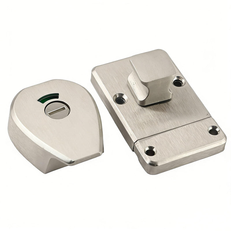 Stainless Steel Bathroom Privacy Indicator Lock, Vacant/Occupied Indicator, Brushed Nickel Finish for Public Restrooms, Changing Rooms, Hotels, and Home Bathrooms