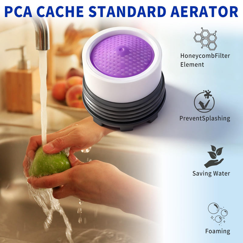 Faucet Aerator M16.5 with Key Removal Wrench Tool Replacement Parts for Kitchen & Bathroom Sink Aerator 1.5GPM for Delta for Moen for Kohler JR 4Pcs (2 Sets)