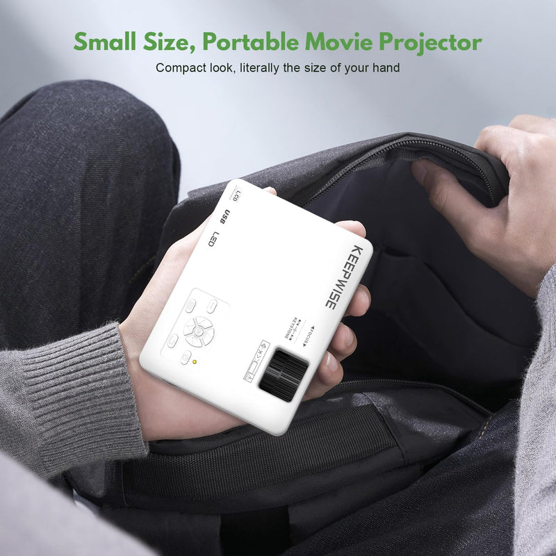 Mini Projector, 2023 Projector with WiFi and Bluetooth, 9500 Lux Movie Projector, 1080P Full HD Supported Outdoor Projector, Portable Projector Compatible with Android/iOS/Windows/TV Stick/HDMI/USB