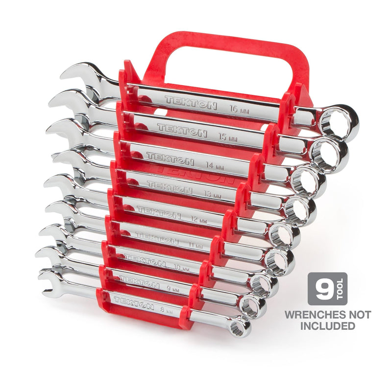 TEKTON 9-Tool Combination Wrench Holder (Red) | 79365 | Made in USA Red 9 Slots