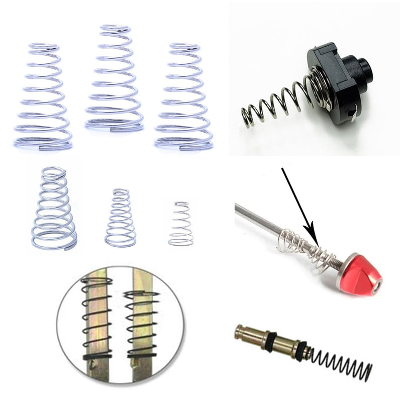 20pcs 304 Stainless Steel Taper Spring, Conical Cone Compression Spring, Tower Pressure Spring Wire Dia 0.3-0.8mm Height5~30mm ( Size : 0.7x6.5-14x15mm )