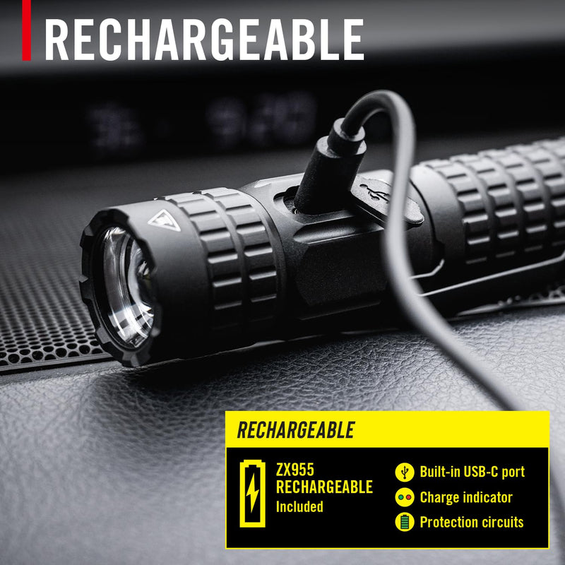 COAST PX200R 2000 Lumen Rechargeable LED Flashlight, TWIST FOCUS, USB-C, 2-Position Pocket Clip