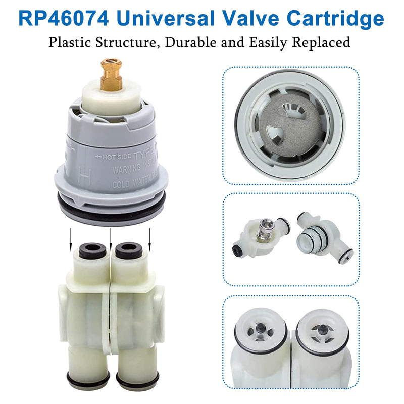 RP46074 Shower Valve Cartridge Compatible with Delta Shower and Tub 13/14 Series Faucet, Single-handle Delta Universal Valve Cartridge Assembly, Repair Kit for Delta Shower Valve Cartridge.