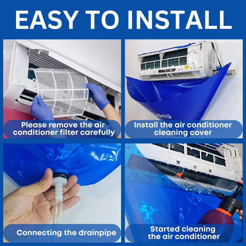 Oiktylr 10Pcs Mini Split Cleaning Kit, AC Cleaning Kit, Fits 27-37in Small